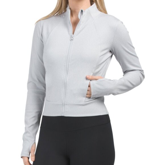 NEW YOGALICIOUS Lux Crosstrain Everyday Full Zip Jacket Heather Grey 261mn - Picture 1 of 2